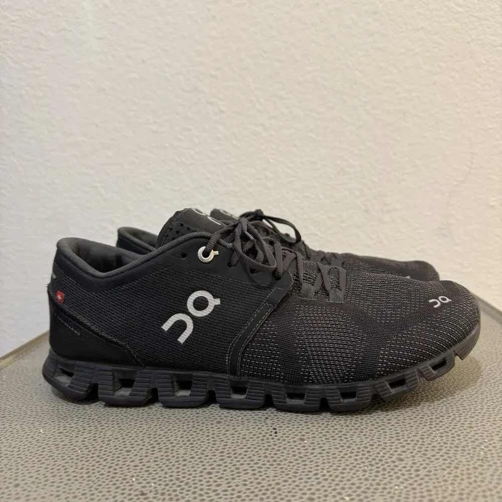 On Cloud X Running Sneaker Shoes Athletic Black Asphalt Women 9.5